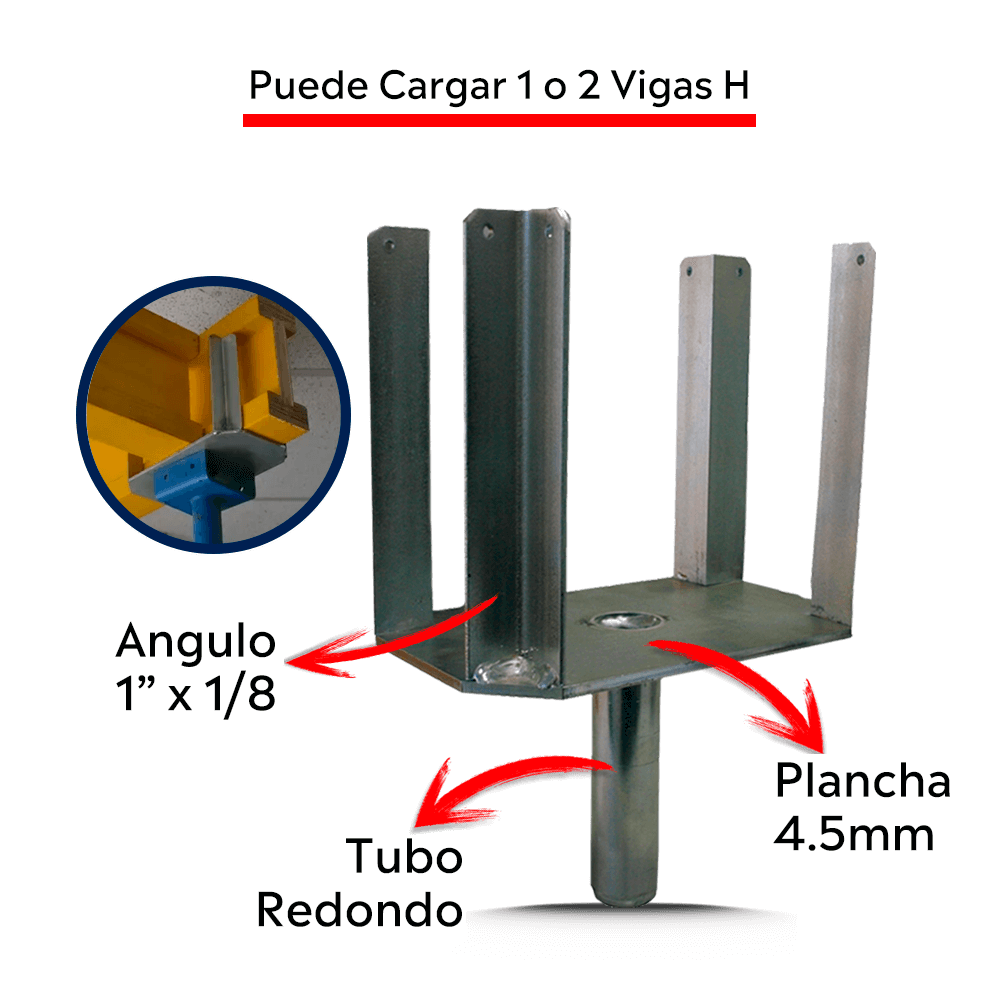 cabezal doble para vigas H20, para puntales pumesa, estándar, español y alemán